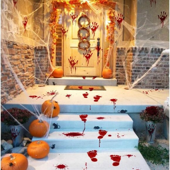 Halloween Party Decorations Zombie Vampire Halloween Party Decor Bloody Hand Foo - Picture 1 of 9